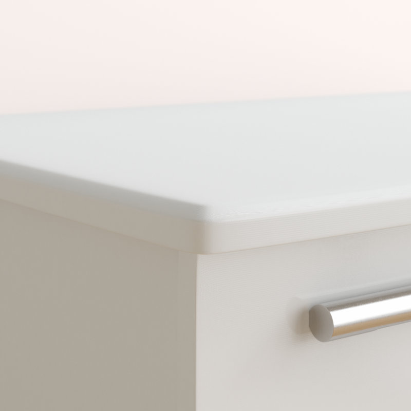 Fully Assembled Yvette Desk, White, White, 79.5cm H x 93cm W x 41.5cm D