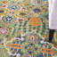 Tapis vert / orange / ivoire tissé à la machine Weylyn-547631753