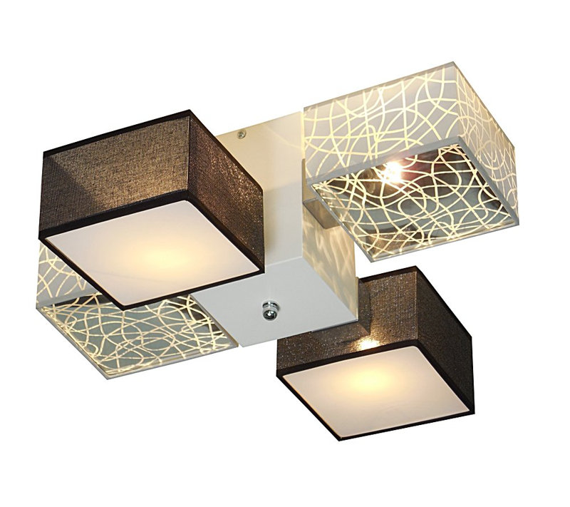 Miranda Semi Flush Mount, Light Brown, Silver and anthracite