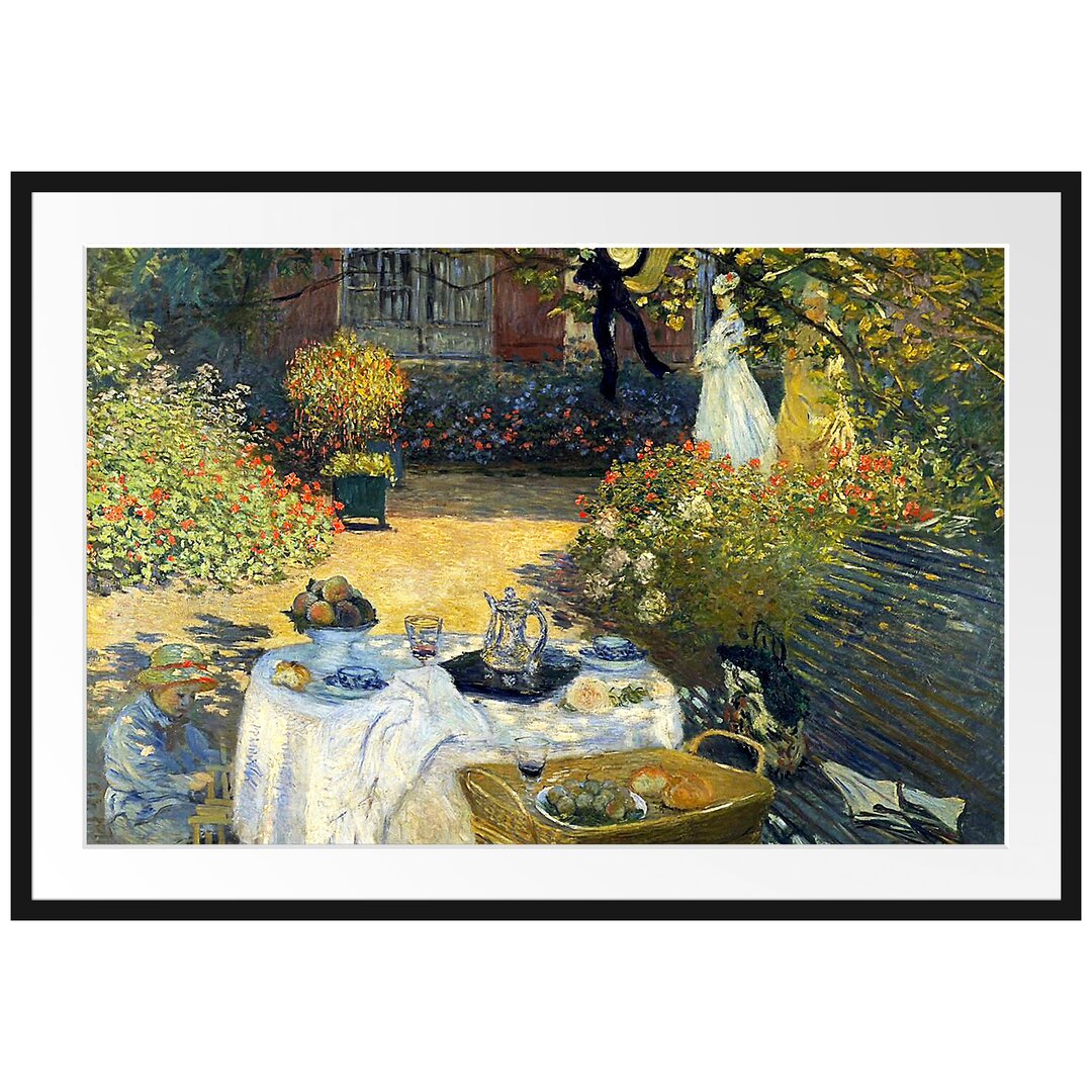 Gerahmtes Poster Die Mittagsmahlzeit von Claude Monet