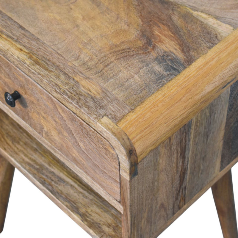 Avora Chestnut Nightstand With Drawer And Open Slot