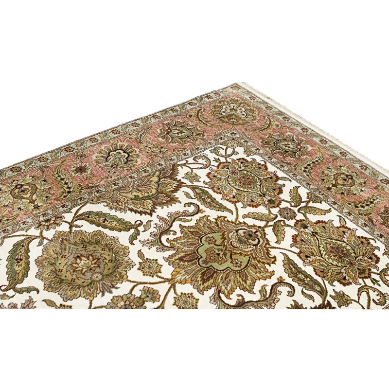Hand Knotted Wool Area Rug in Gold And Rust