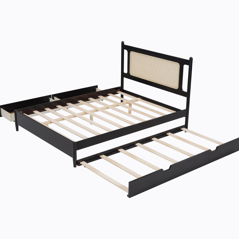 Lit plateforme avec rangement Poler, Espresso