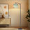 Lampe sur pied à arc avec abat-jour réglable doux ciel bleu Fluffy minimaliste atmosphère sur pied paysage 3 températures de couleur à intensité variable haute lampe sur pied avec interrupteur au pied pour la chambre à coucher