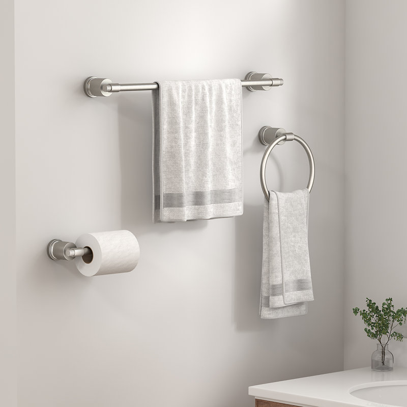 Ensemble de quincaillerie de salle de bain 3 pièces, Nickel brossé