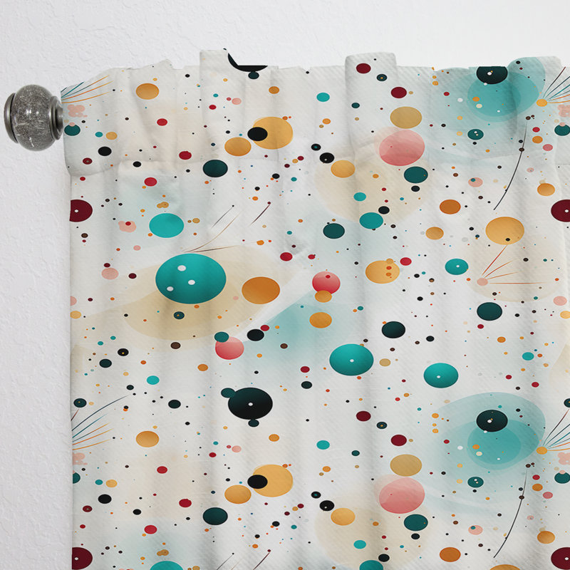 Dreams Polka Dots Pattern I - Modern Velvet Curtain - Room Darkening - 1 Panel, 52" W x 63" L