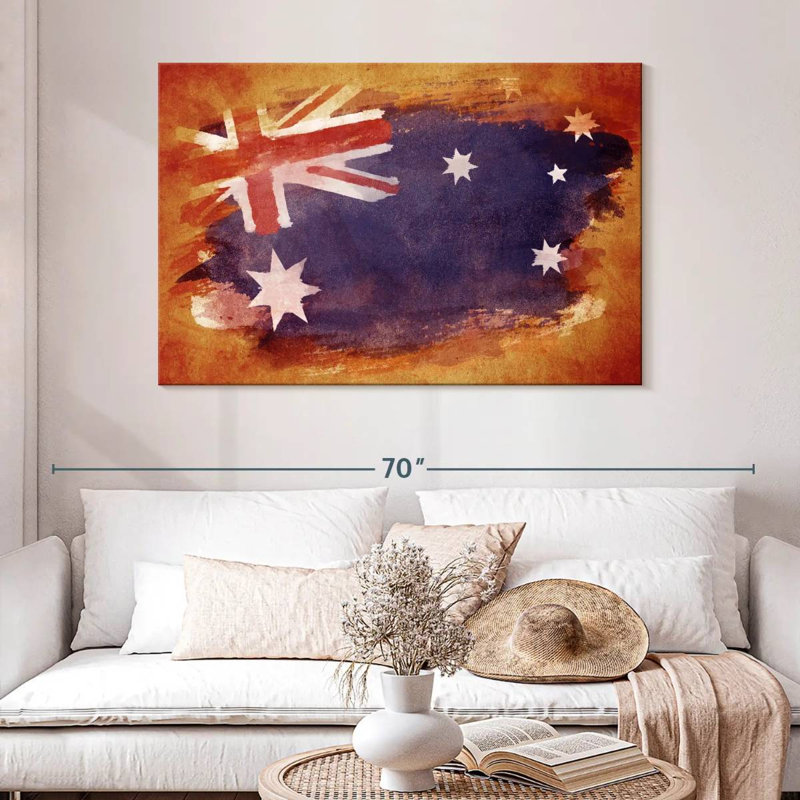 Drapeau de l'Australie, grunge, H 32 po x l 48 po