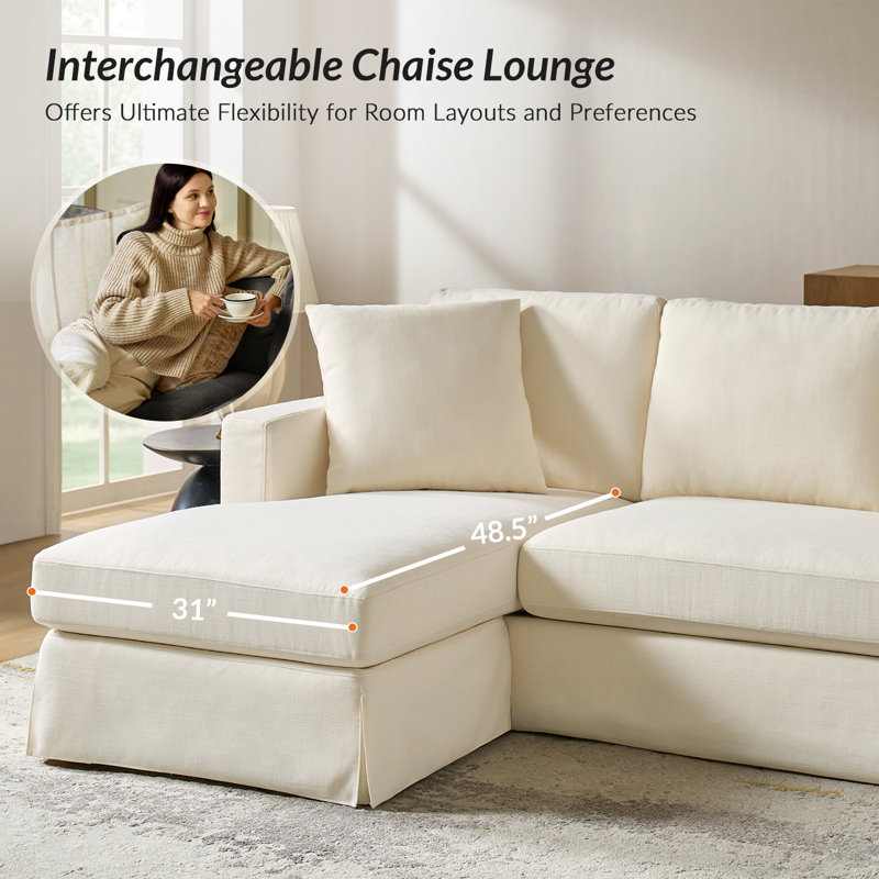 Canapé avec housse de duvet et housse interchangeable Wimberly, Linen