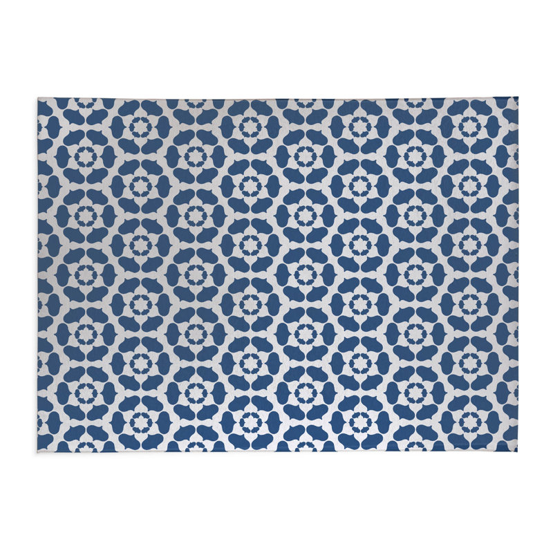 Tapis de cuisine Cleo, Bleu, Rectangulaire 2 pi x 3 pi