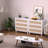 Ashari Rattan 3 Drawer Dresser, Chest of Dressers,Boho Wood Modern Dresser Drawer Chest with Wood Handles-284343288