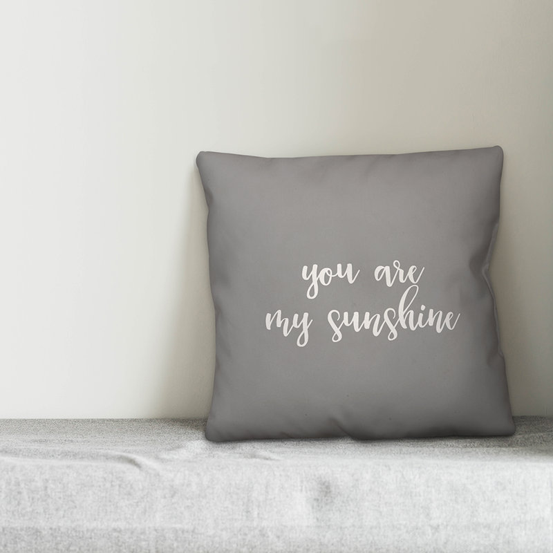  Coussin You are My Sunshine, Gris, Coussin et housse de coussin
