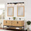 50'' 6-Light Matte Black Bathroom Vanity Light with Glass Shade-33741632-19402972