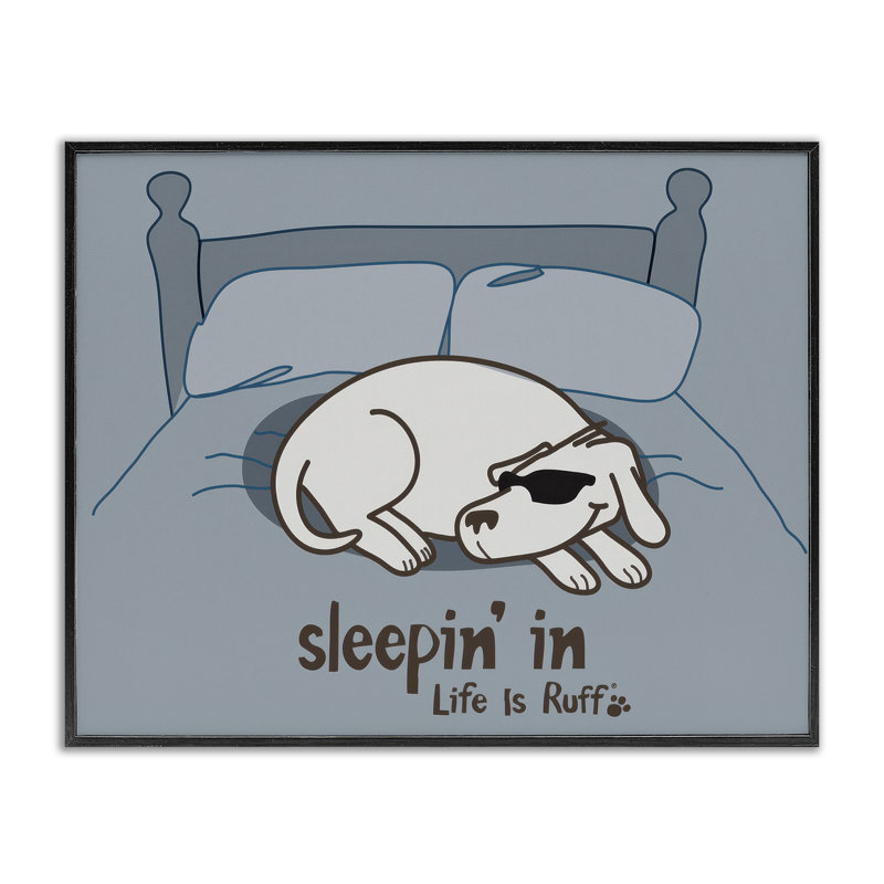  «Sleeping In Dog», art giclée par LIR, Giclée encadrée noir minuit, H 11 po x l 14 po