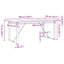  Table de salle à manger O-Frame 70,9 po x 35,4 po x 29,5 po en bois de pin massif et acier