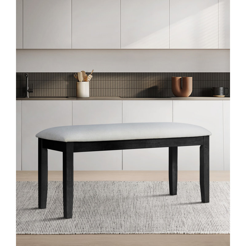 Shawn Polyester Upholstered Bench, Black