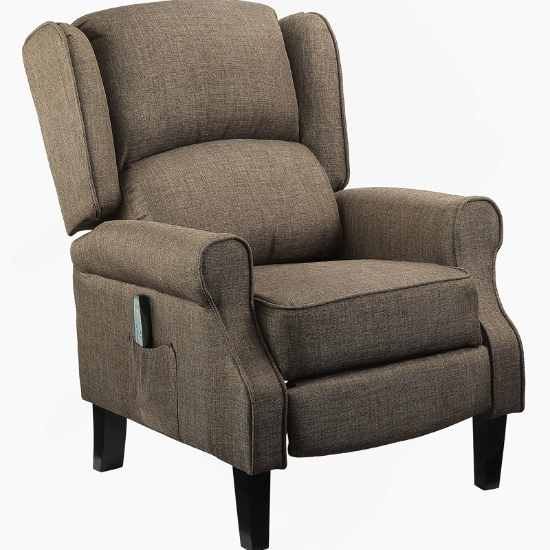 Canapé de massage inclinable avec fonction chauffante, télécommande, brun, Brown