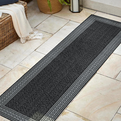 Tapis intérieur / extérieur noir / gris Clarwin Classic