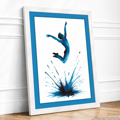Leap Into Blue Modern - Framed Print