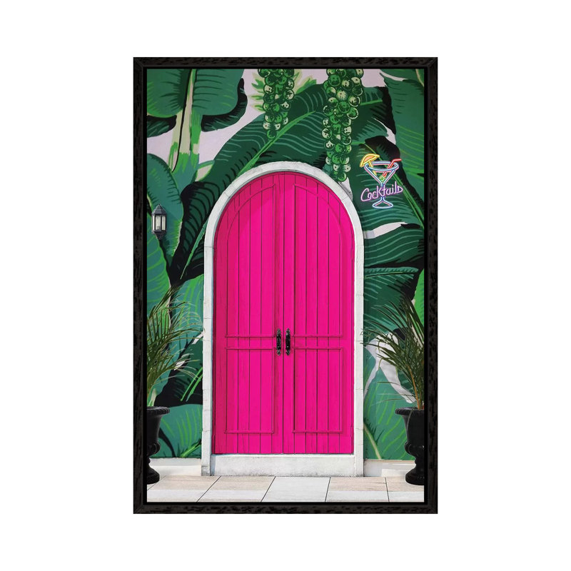 Paradise Lounge by Erin Summer - Print on Canvas, Black Framed, 66.04cm H x 45.72cm W x 3.81cm D