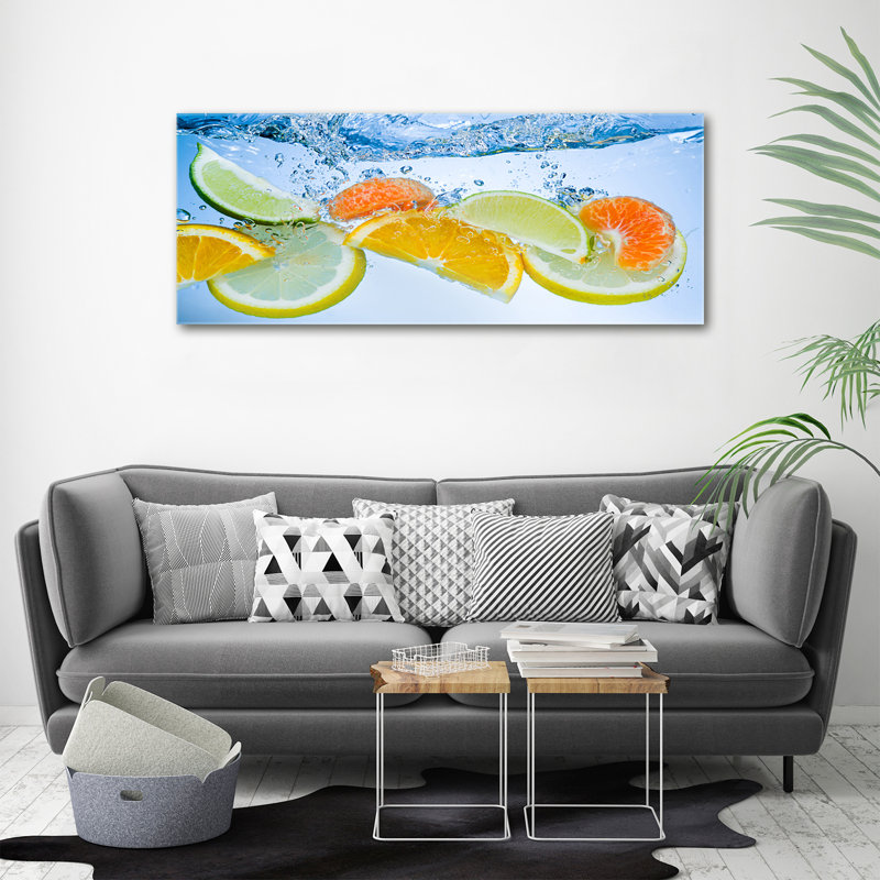 Citruses Under Water - No Frame Print on Canvas