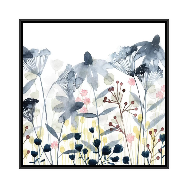 « layered jardins ii », impression sur toile, H 18 po x l 18 po x P 1,5 po, Toile avec cadre noir