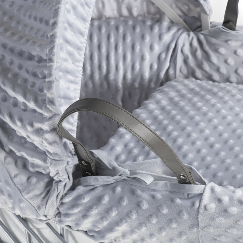 Dimple Wicker Moses Basket, Grey