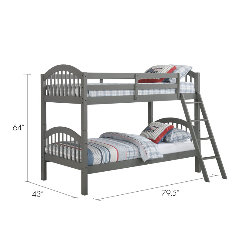 Lit superposé simple sur simple standard Swen, Teinture grise