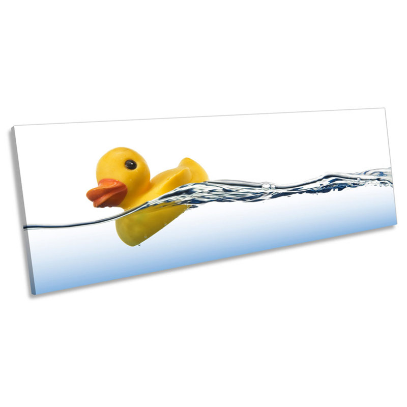 Rubber Duck Bathroom - Wrapped Canvas Panoramic Print, 30.48cm H x 91.44cm W x 2cm D