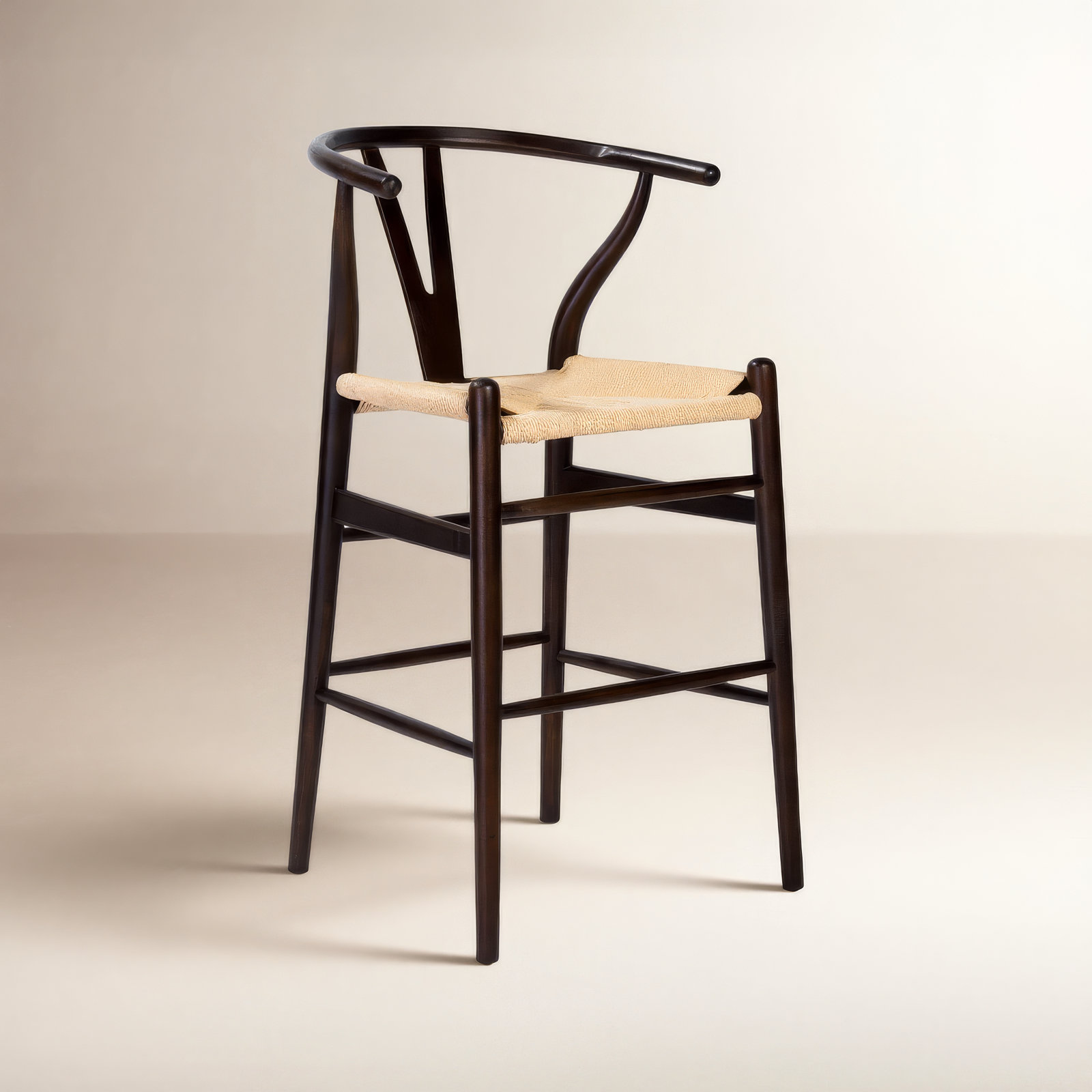 Fairbanks Bar Stool, Counter Stool (26" Seat Height), Walnut, Natural