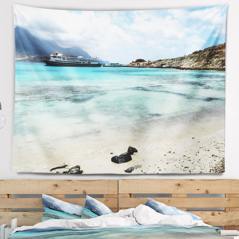 Tapisserie «Seascape Blue Crete Island» en Grèce, H 32 po x l 39 po