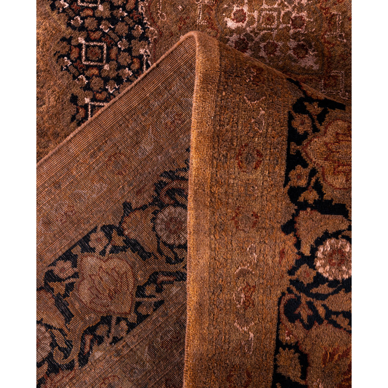Overdyed Hand-Knotted Wool Modern-Contemporary Brown Area Rug 6' 7" x 9' 10"
