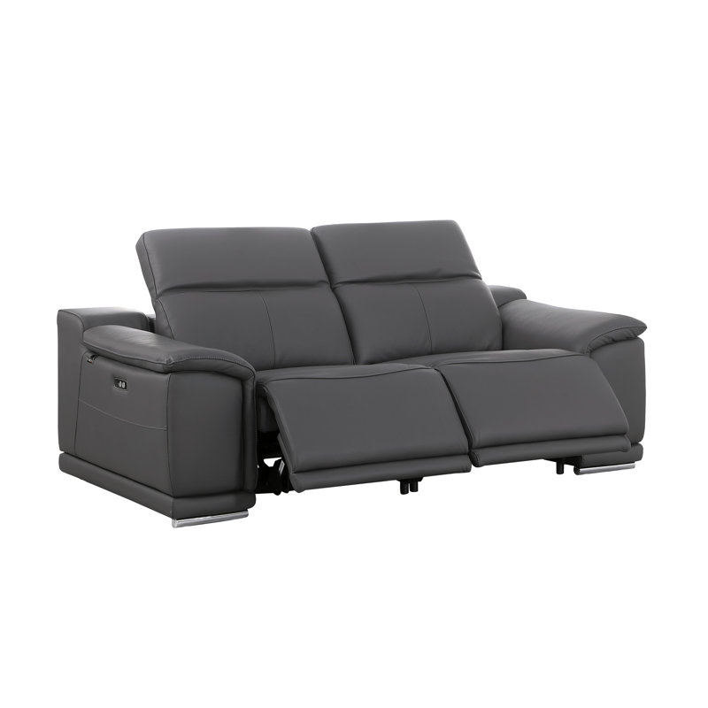 Causeuse en cuir Divanitalia, Gris foncé