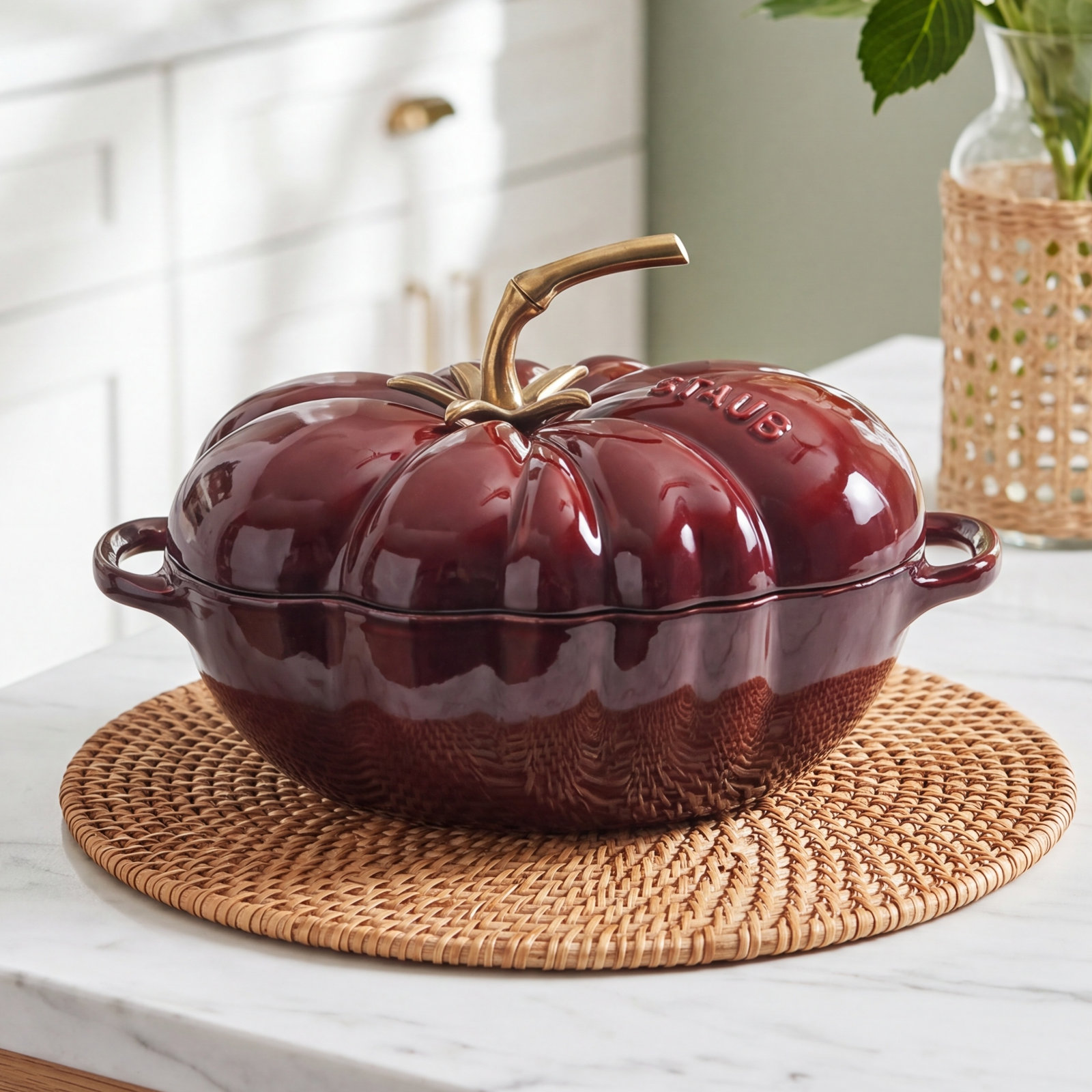 Enameled Cast Iron Tomato Cocotte, Grenadine