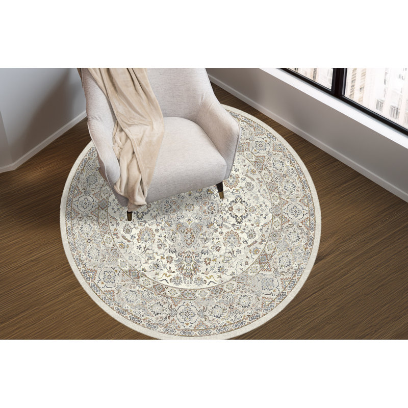 ANCIENT GARDEN 5.3 RD 57275-6295 CREAM/BEIGE, Round 5'3"