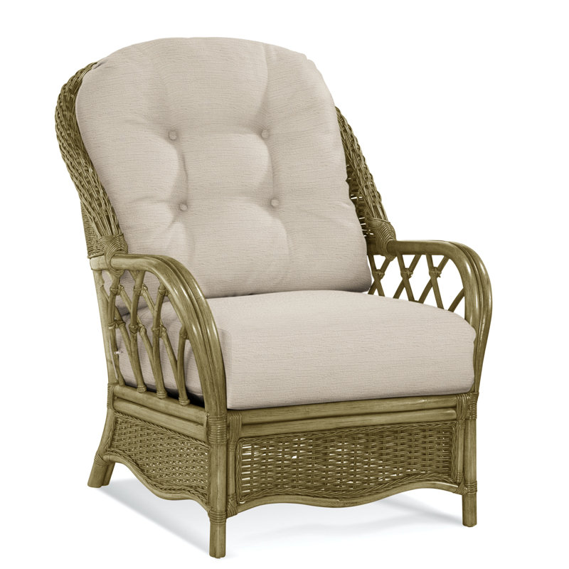  Everglade Rattan Arm Chair, White Sugar Performance; 0863-91, Havana