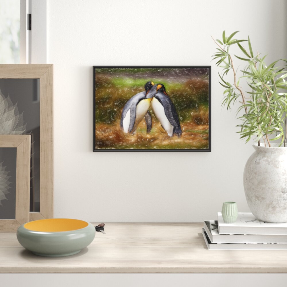 Gerahmtes Wandbild Pinguine in der Antarktis