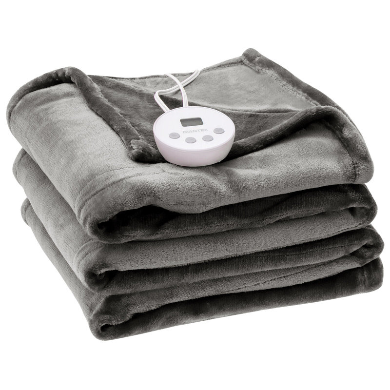 As Pic Heated Throw Blanket, 62" W x 84" L, Beige