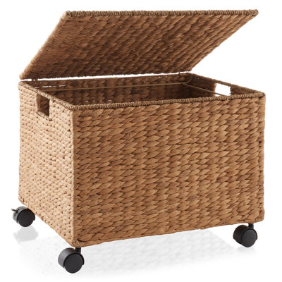 Rolling Filing Cabinet - Cinnamon - Water Hyacinth File Organizer
