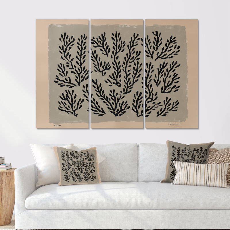 Ensemble de décorations murales noir et brun, H 40 po x l 60 po, Frameless Metal Print, Ne s’applique pas