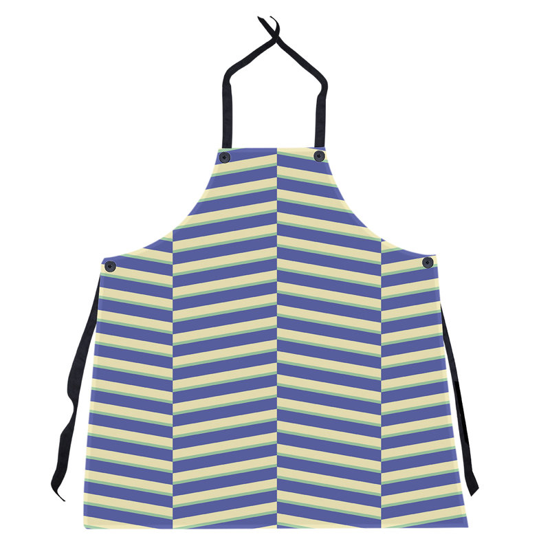 Tablier à rayures fracturées, Bleu / Vert / Jaune