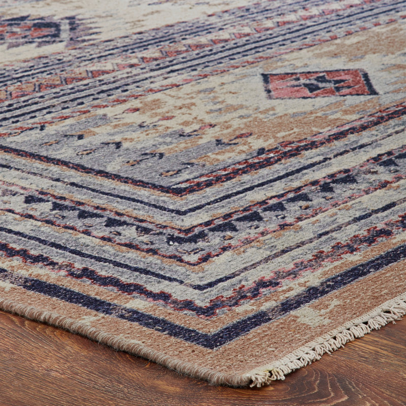 Zahara Hand Knotted Wool Area Rug, Rectangle 10' x 14'