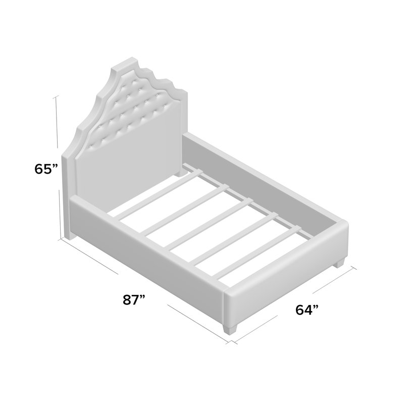 Lit plateforme tapissier Lexi, Grand, Amande Bennett, Brun acajou