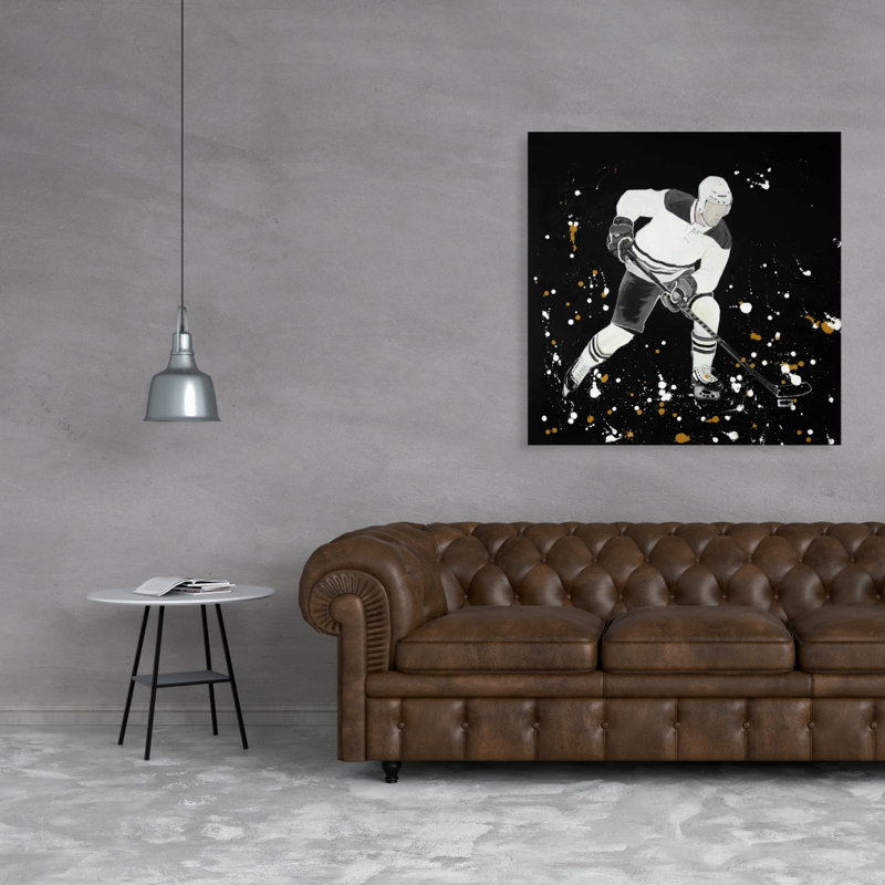 Joueur de hockey en action - Art sur toile pour la chambre à coucher