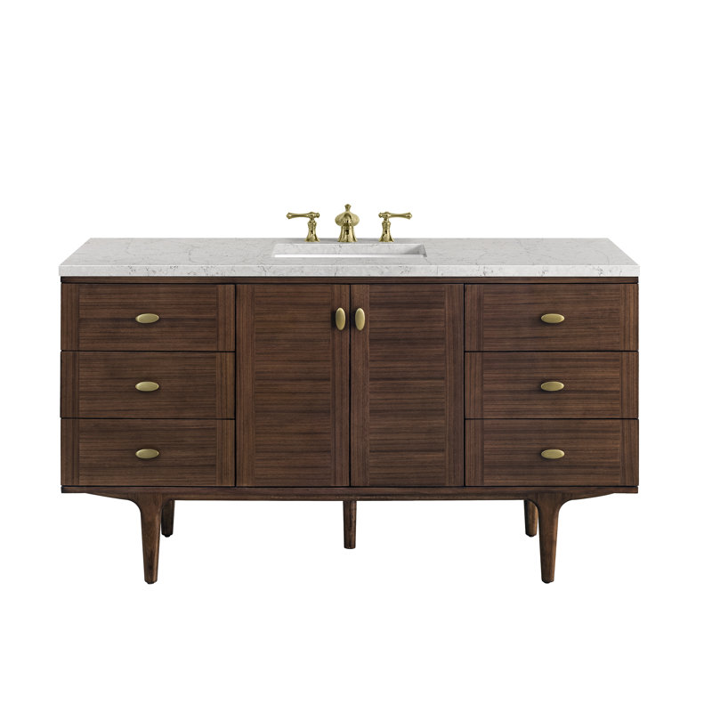Amberly 60'' W Single Vanity, Eternal Jasmine Pearl