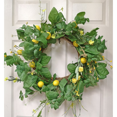 Handcrafted Faux Lemon 24'' Wreath