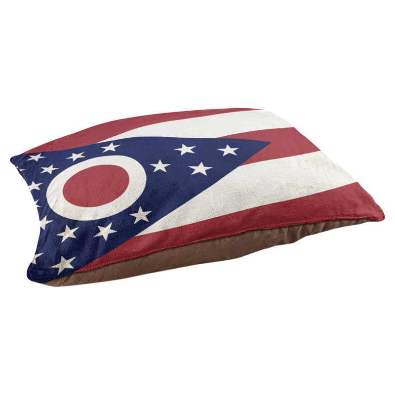 Coussin concepteur ohio flag Burien, L 19,5 po x l 29,5 po, Marron foncé