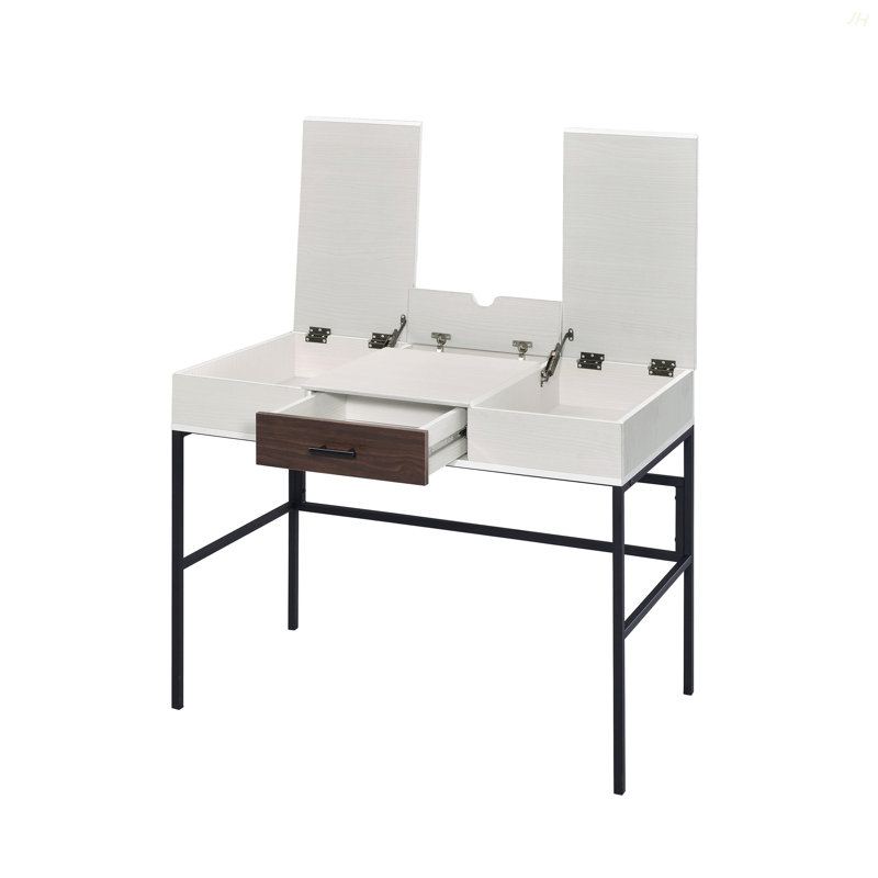 Verster Natural & Black Finish Writing Desk W/USB, Natural