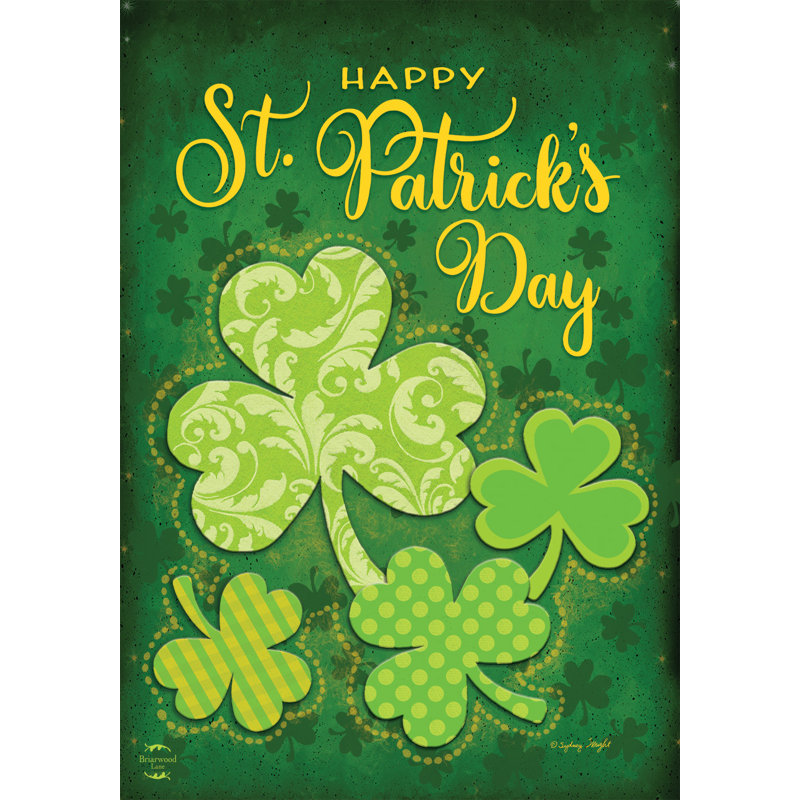 Drapeau de jardin Lucky Shamrocks, Vert