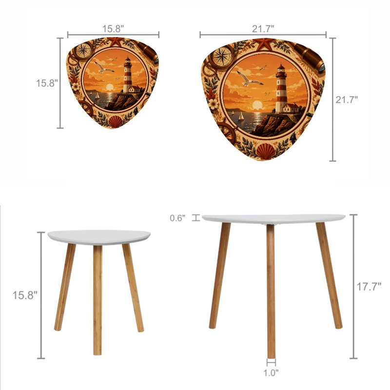 Ensemble de 2 tables basses gigognes Triangle