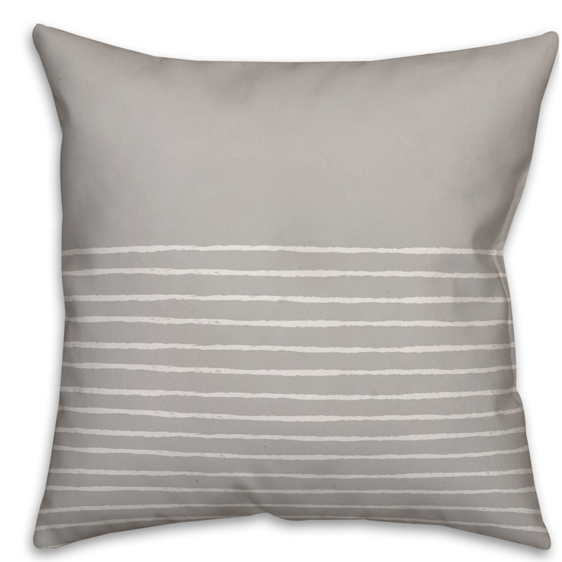Housse de coussin Adlin, 20 po x 20 po, Gris, Polyester / bourre en polyester